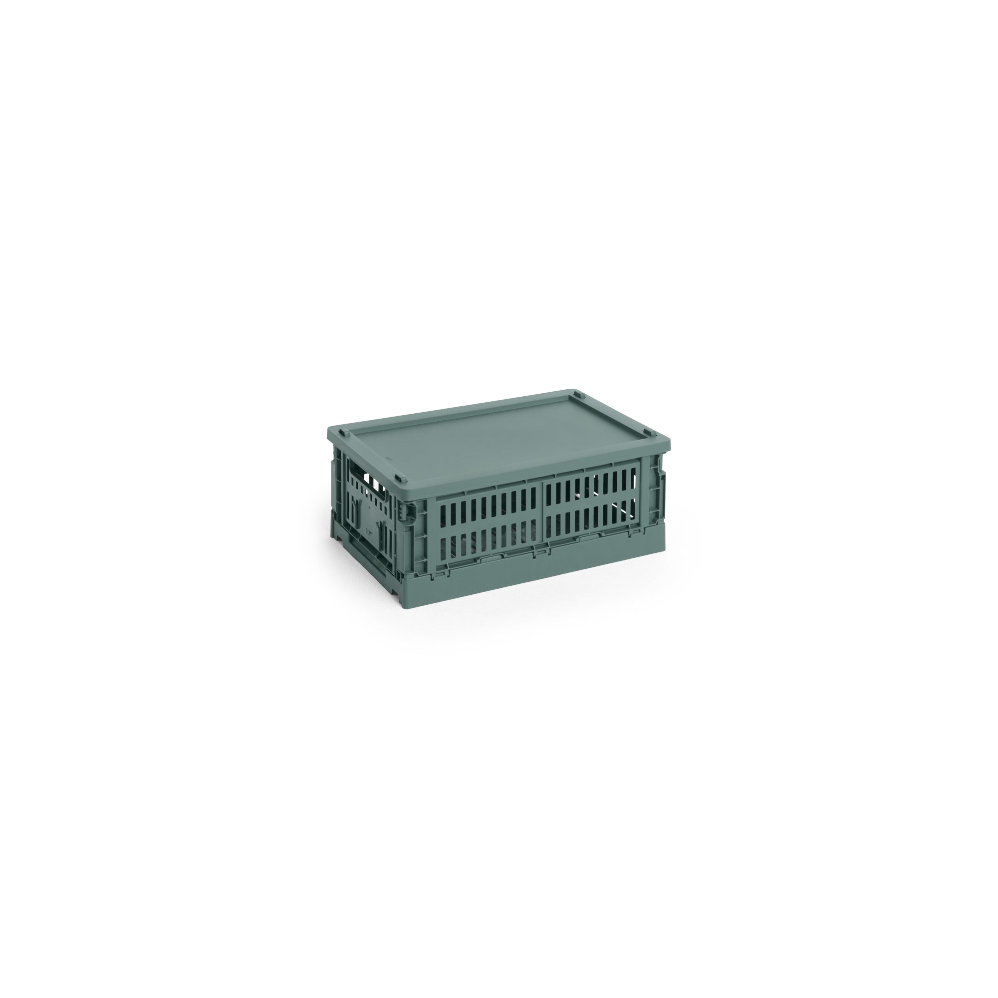 HAY Small Colour Crate Lid | 100% Recycled Plastic in dark green