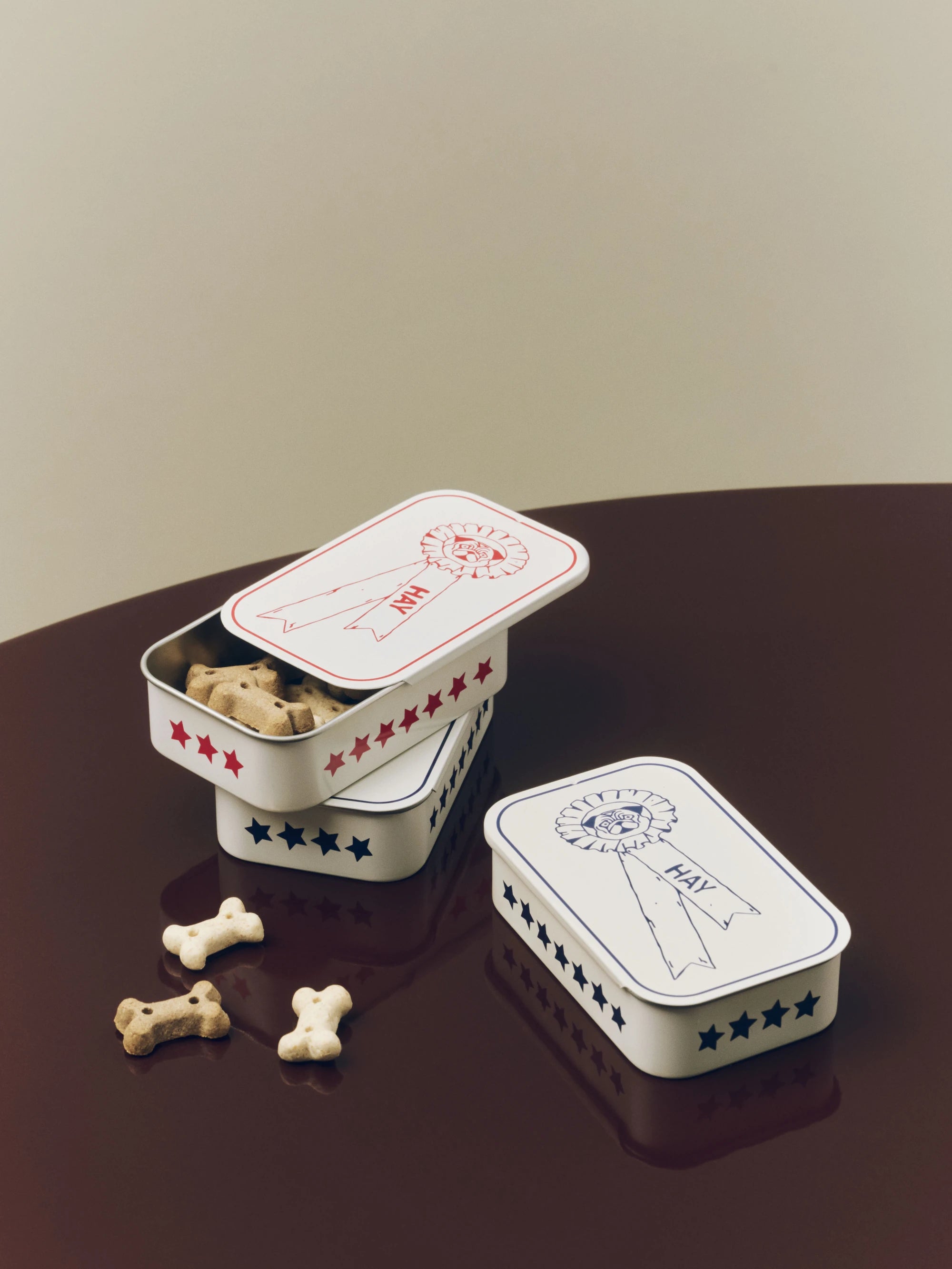 HAY Dogs Small Treat Tin in Blue & White - Lifestory