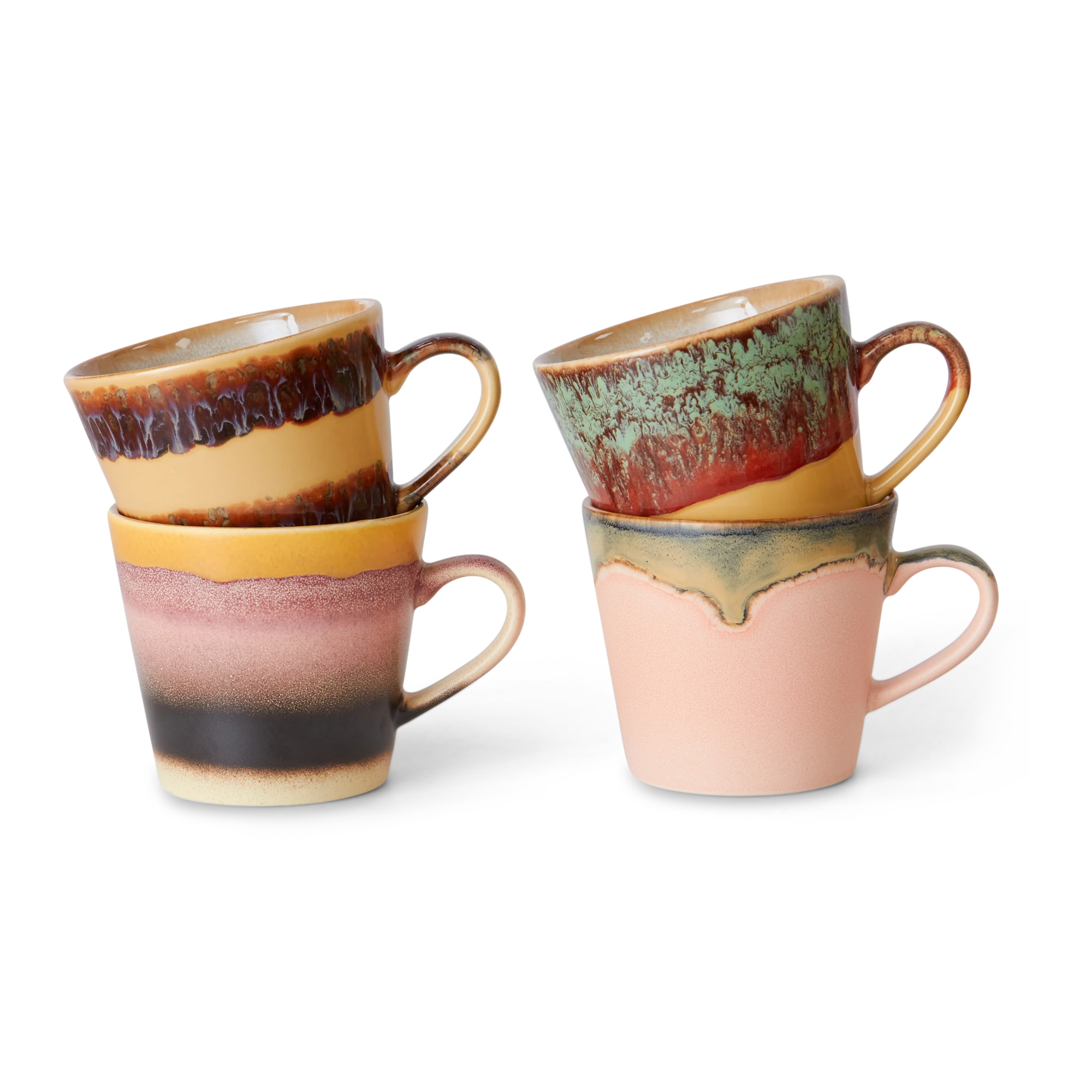 HKLIVING Set of 4 Cappuccino Mugs in 'Verve' or 'Vista' - Lifestory