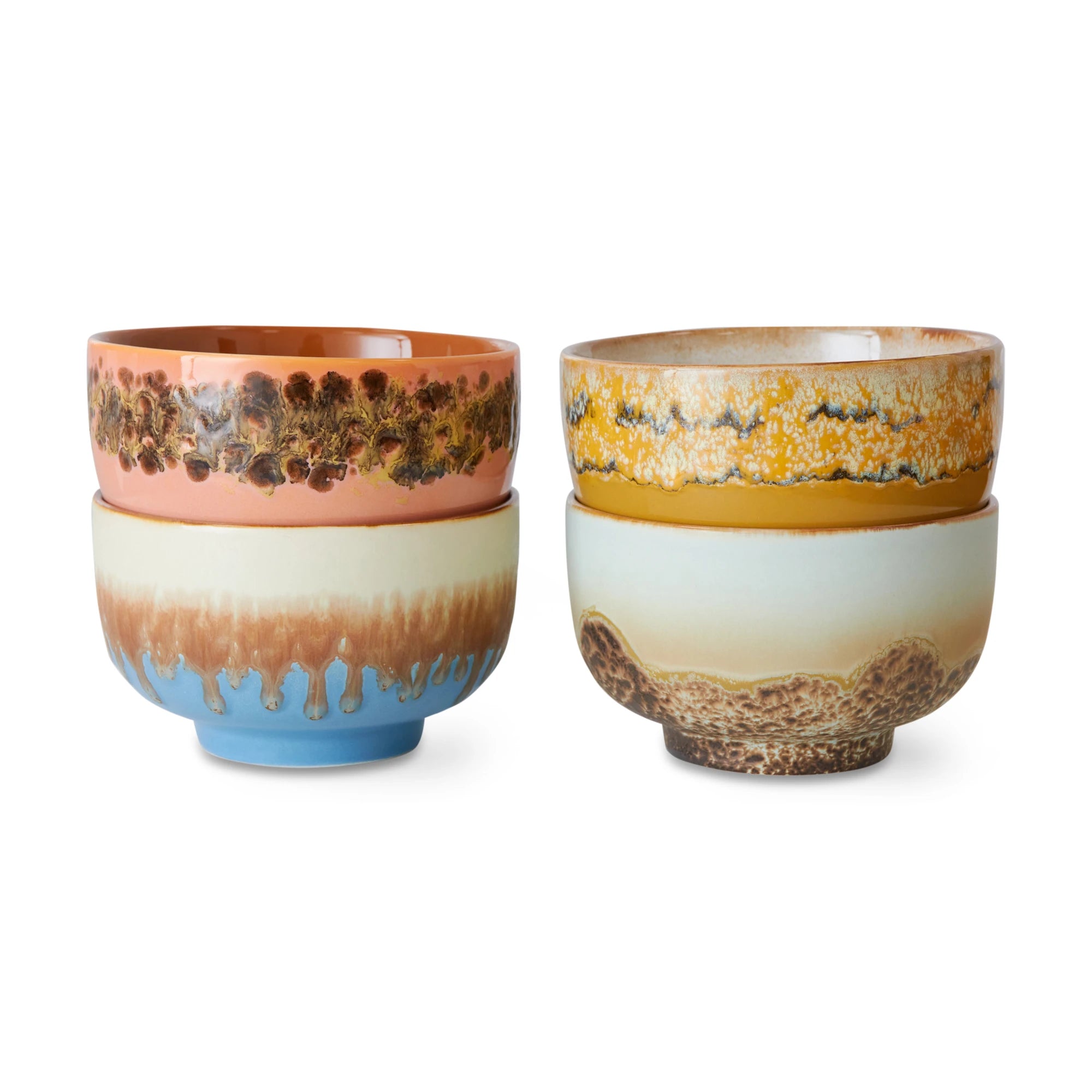 HKLIVING Set of 4 Noodle Bowls in Various Colourways