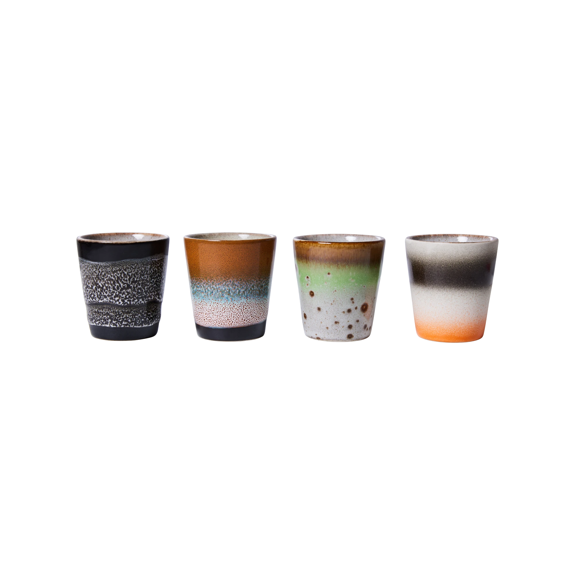 HKLIVING Set of 4 Ristretto Mugs - 'Solar' or 'Good Vibes' styles - Lifestory