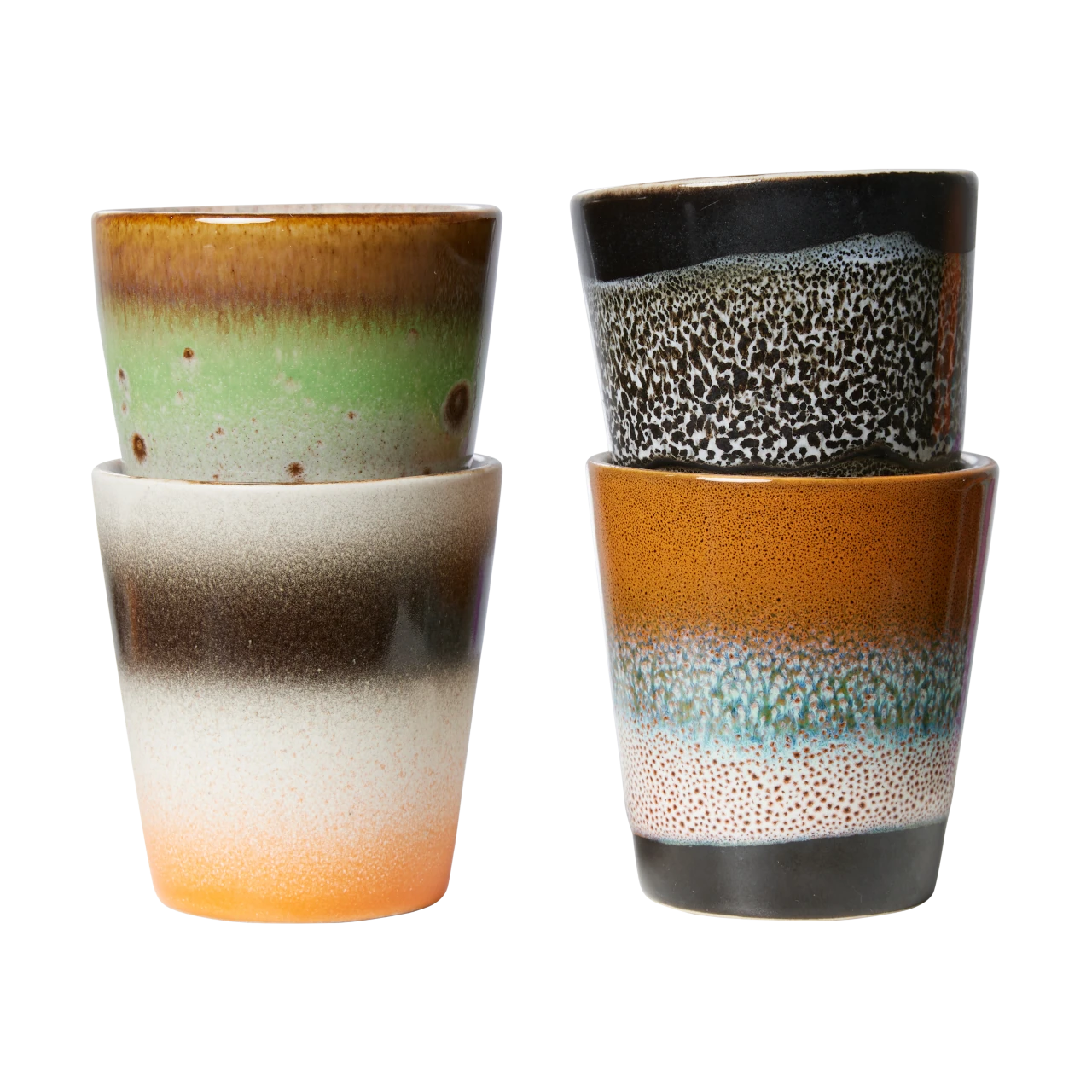 HKLIVING Set of 4 Ristretto Mugs - 'Solar' or 'Good Vibes' styles - Lifestory