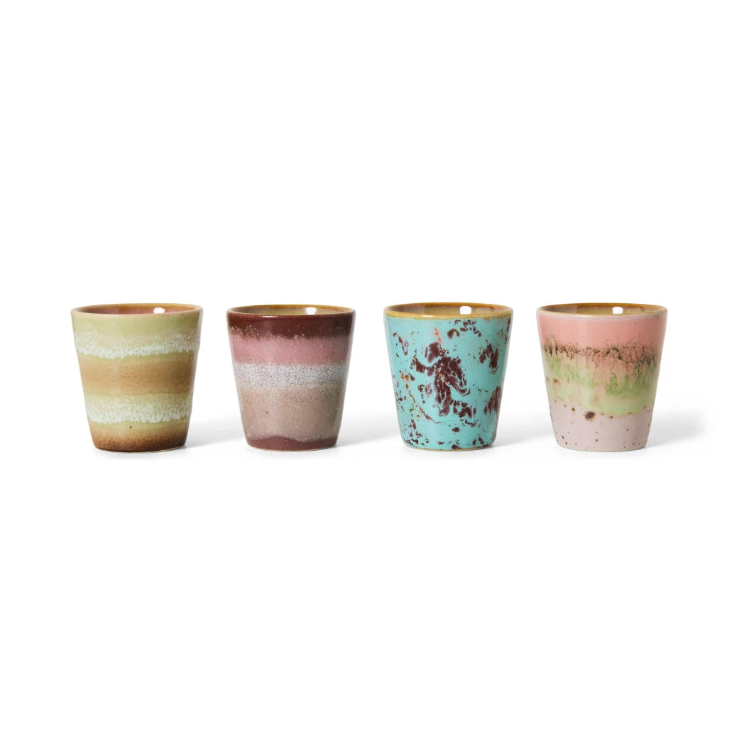 HKLIVING Set of 4 Ristretto Mugs in Various Colourways - Lifestory