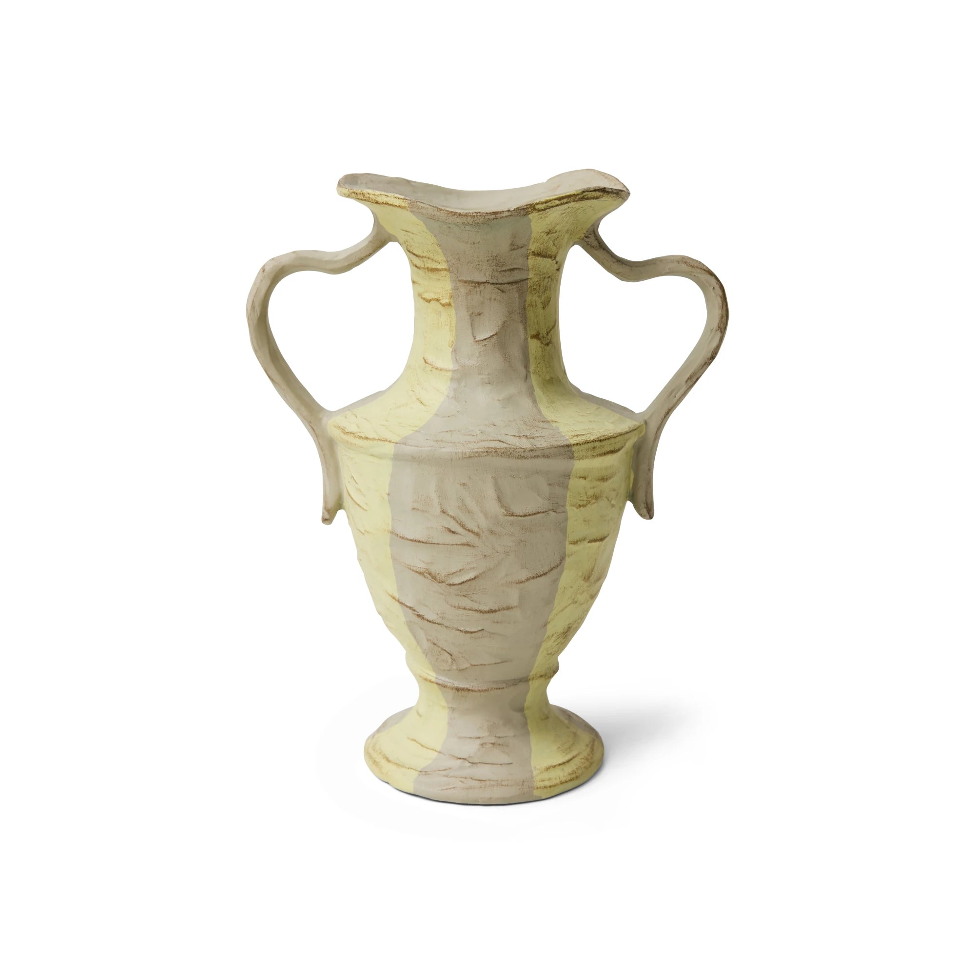 HKLIVING New Classics Medium Stoneware Vase in Cream Stripes - Lifestory