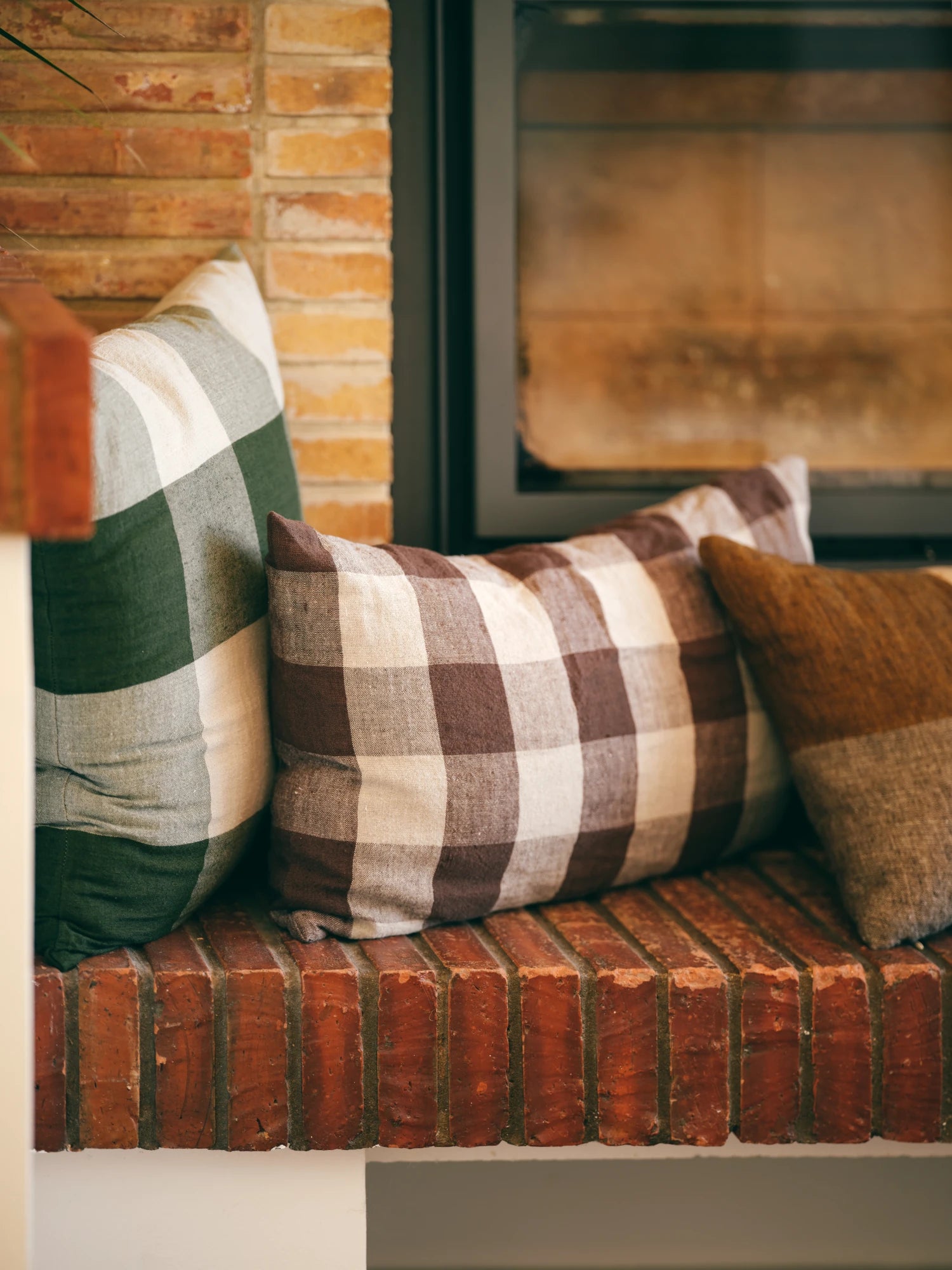HKLIVING Rectangular Woven Linen Cushion (60 x 35cm) in Vineyard - Lifestory