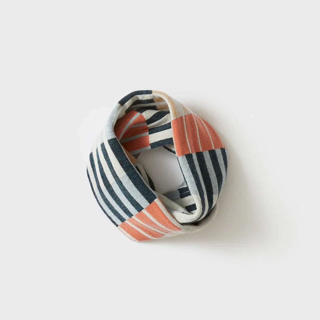 Circle Scarf 'Harbour' in Ink & Rosehip by Hilary Grant | Lifestory