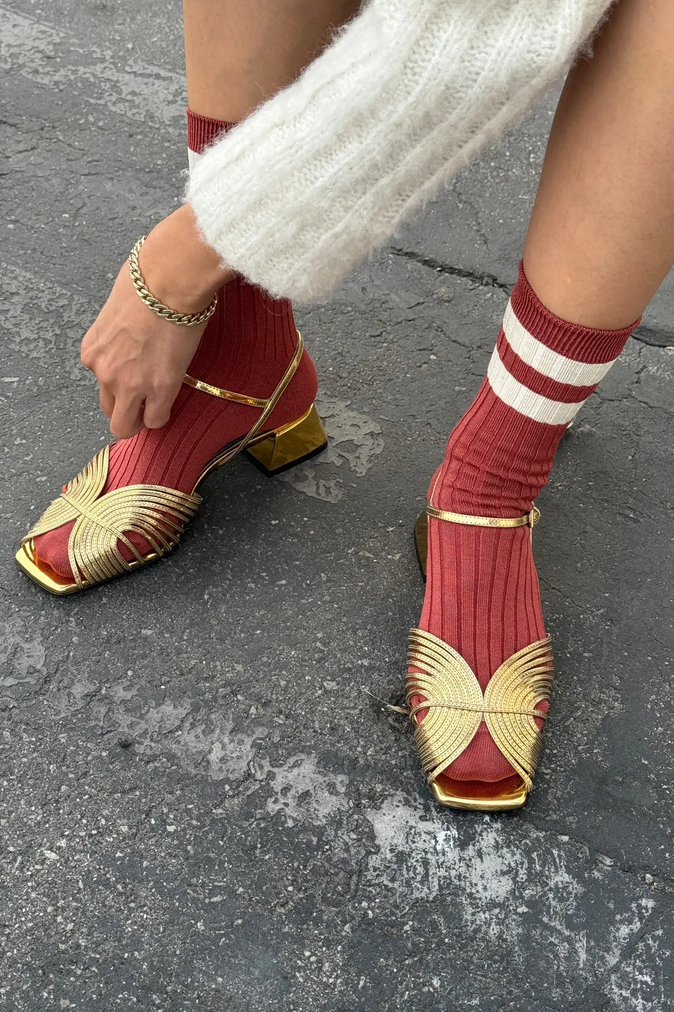 Her Socks - Varsity | Tandoori | by Le Bon Shoppe - Lifestory