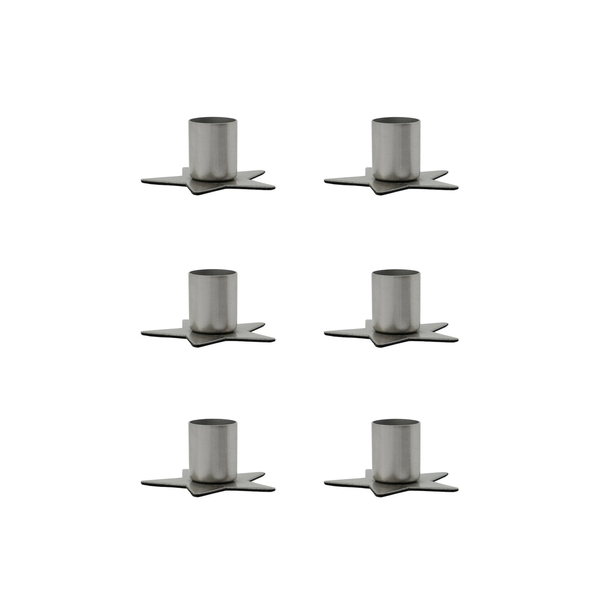 House Doctor Stage Set of 6 Silver Star Candle Holders
