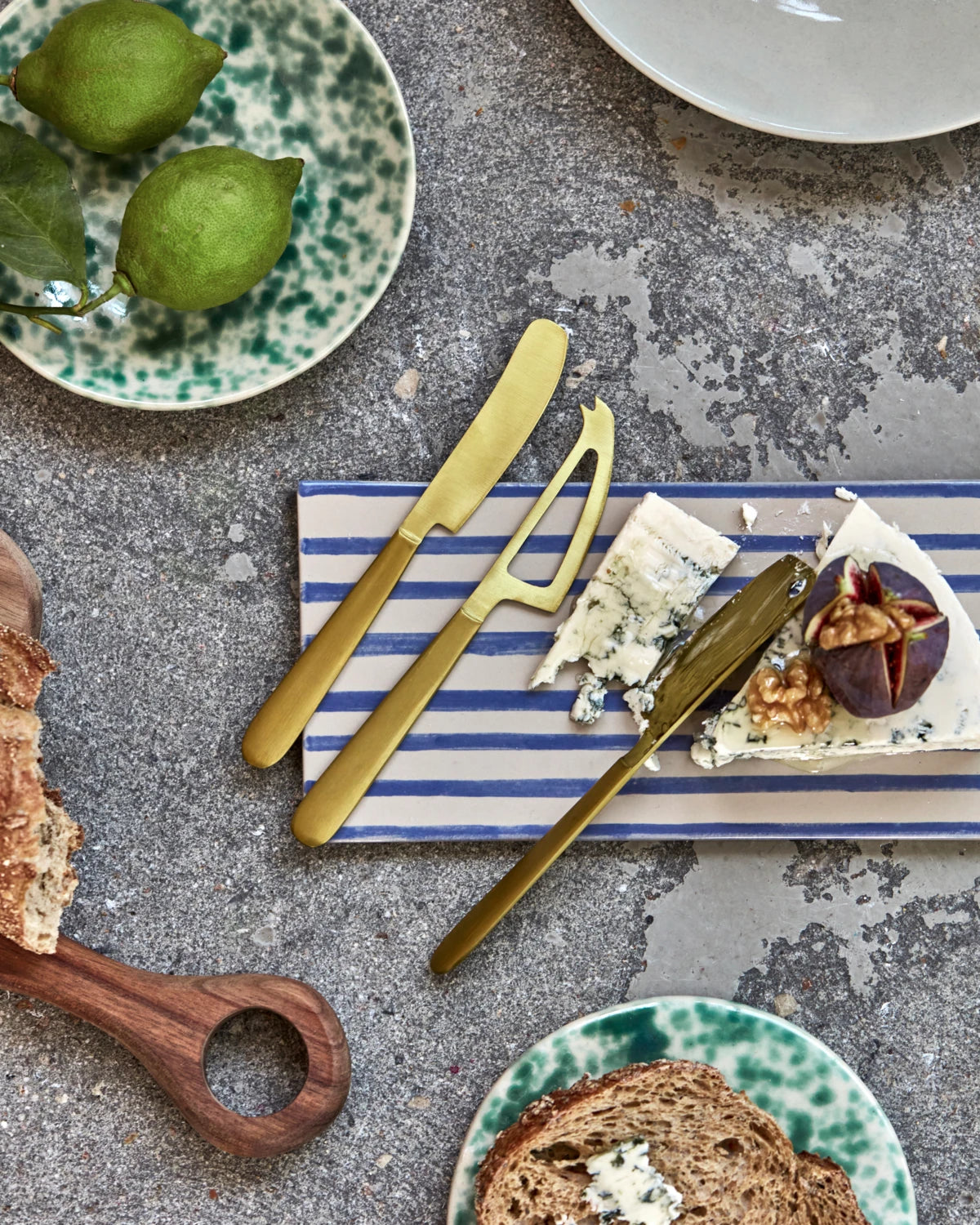 House Doctor Set of 3 Cheese Knives - Golden