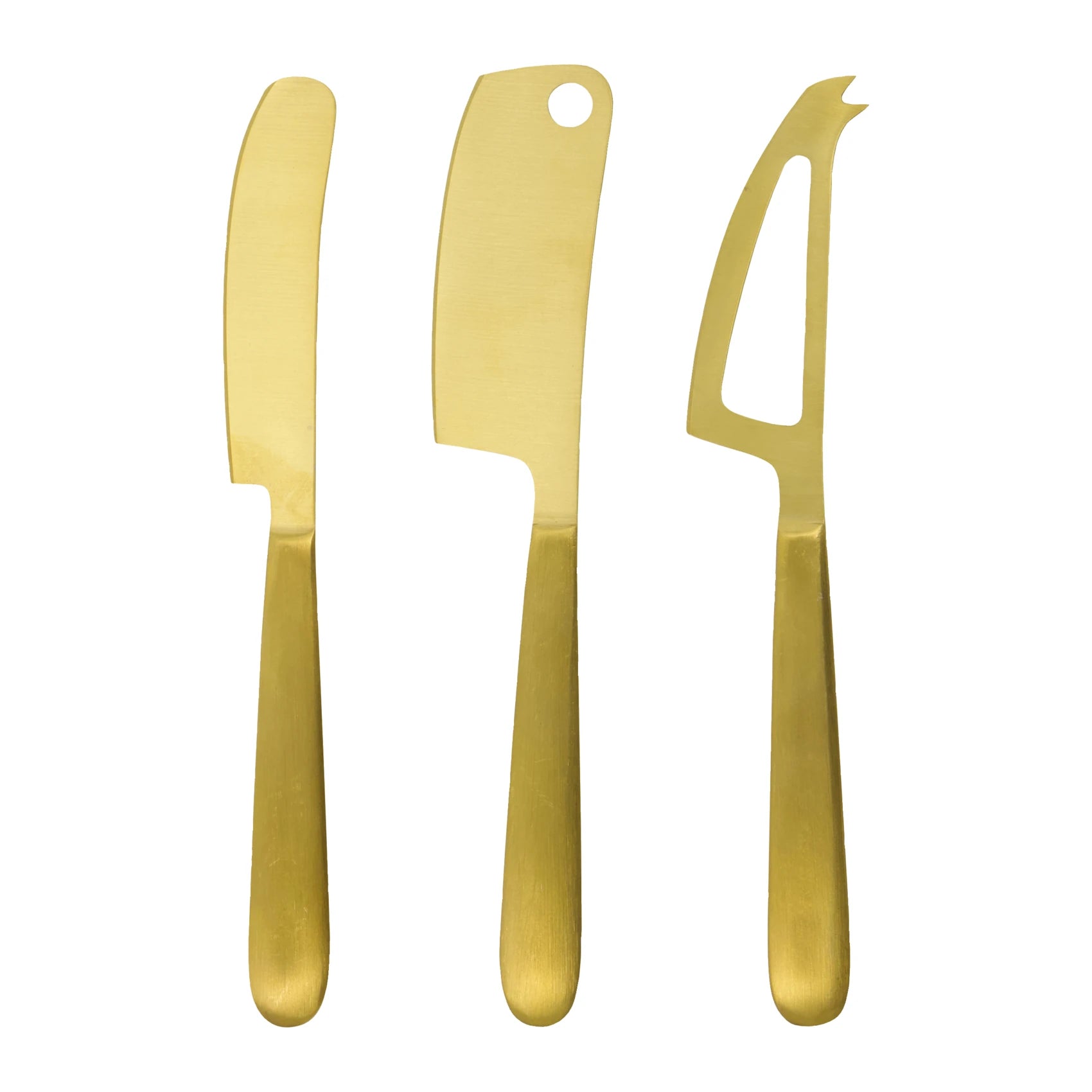 House Doctor Set of 3 Cheese Knives - Golden