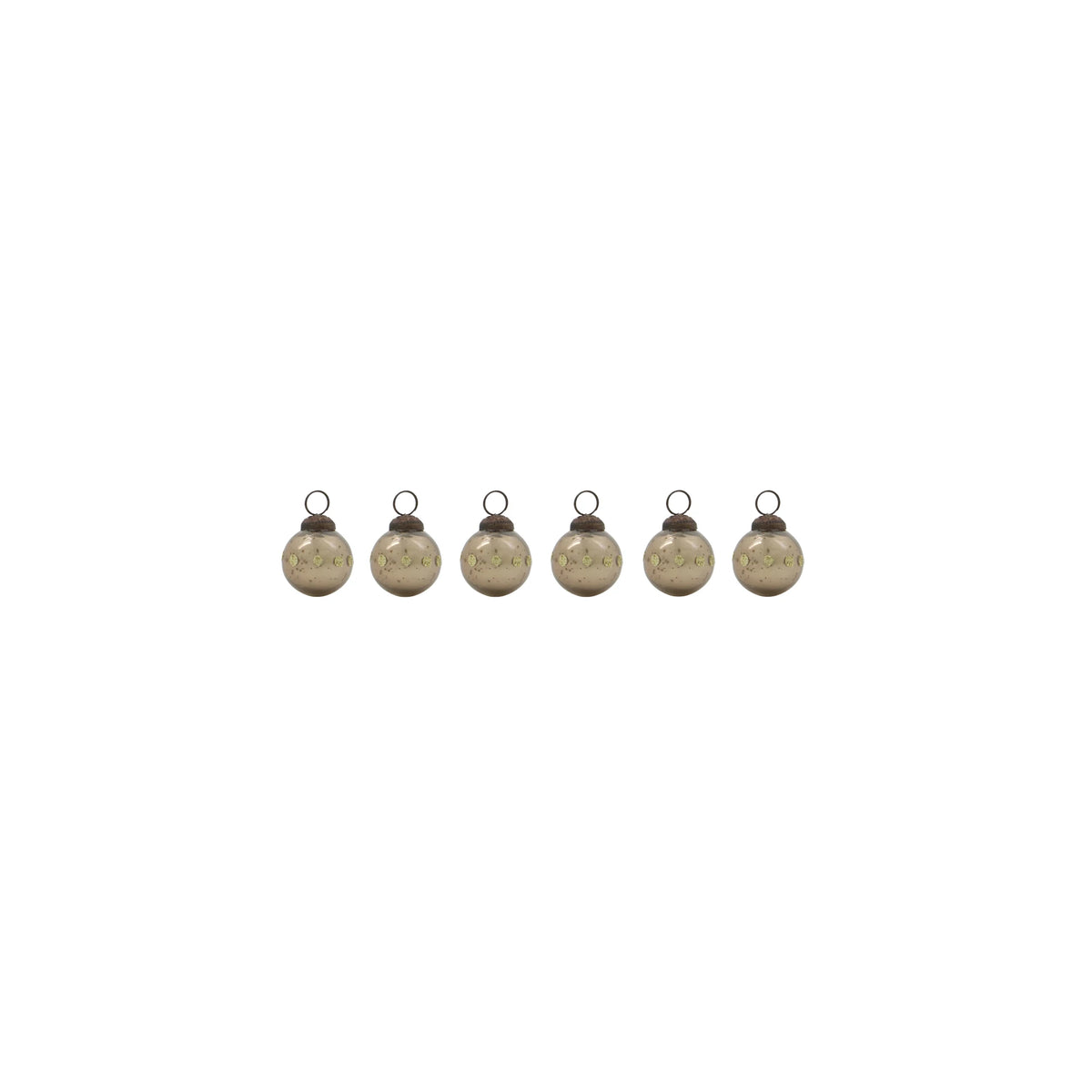 House Doctor Set of 6 Racco Hanging Ornaments in Champagne