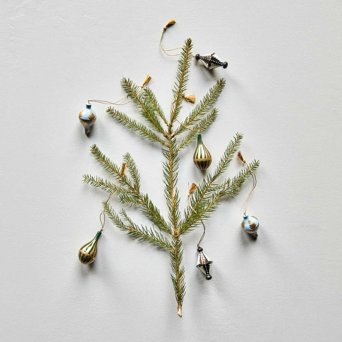House Doctor Set of 6 Wooden Stero Hanging Ornaments