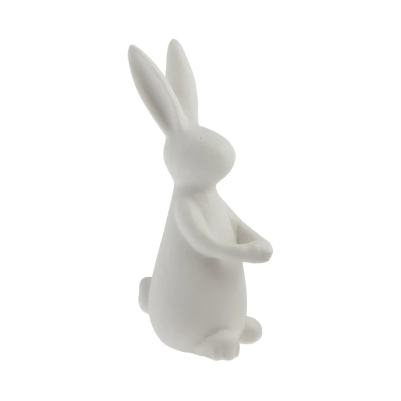 Ida Ceramic Rabbit Ornament with Holder in Matte White by Storefactory - Lifestory