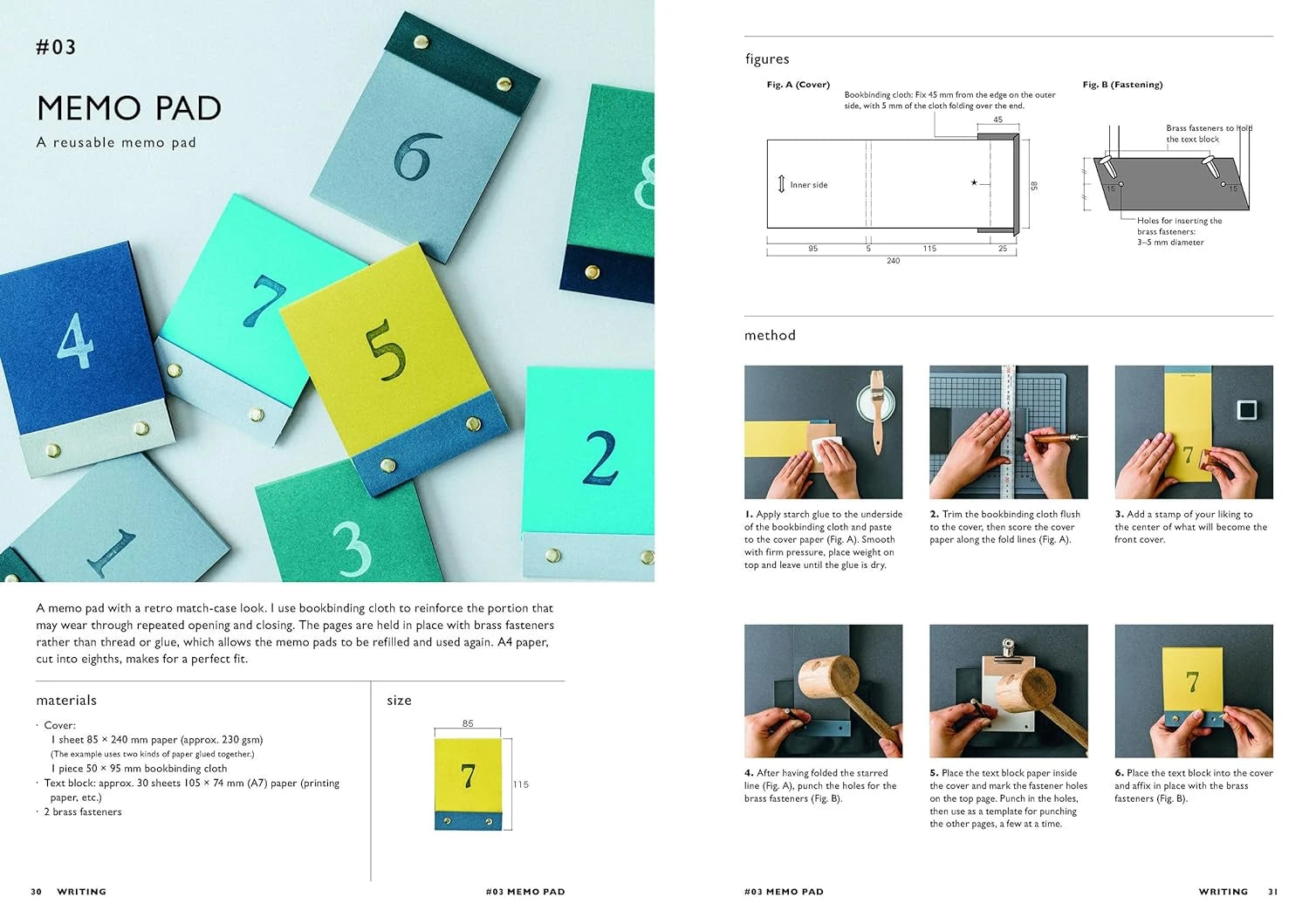 Japanese Paper Craft a Craft Project Book double spread on the memo pad project