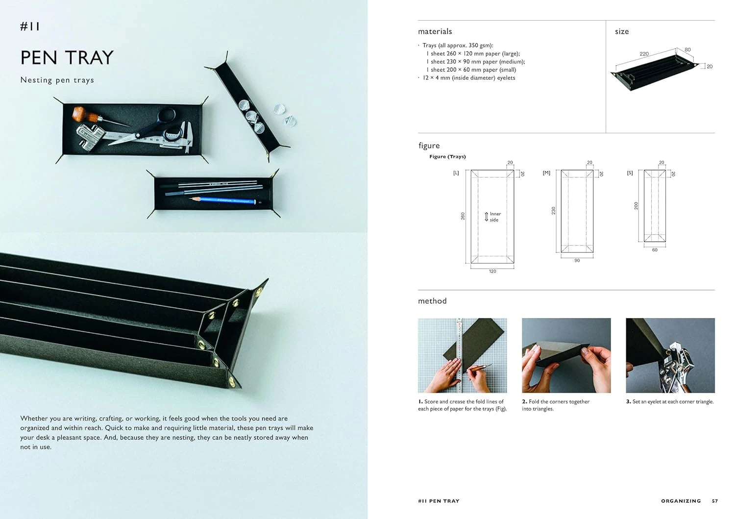 Japanese Paper Craft a Craft Project Book double spread on the pen tray project