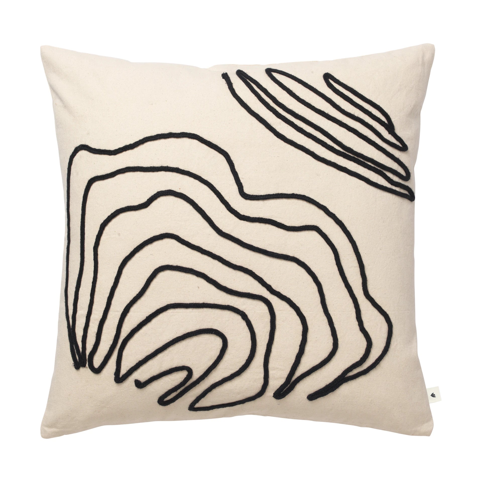 Ferm Living Jot Square Cotton Cushion in Natural | Lifestory