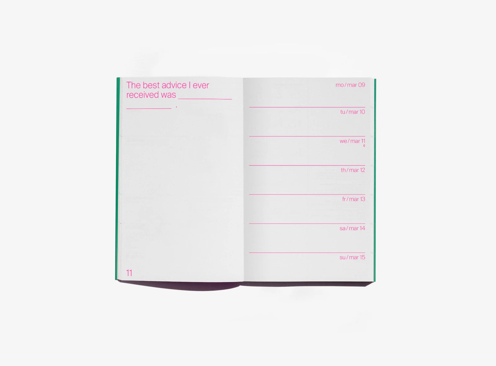 Julie Joliat Day One to One Day Planner 2026 inside detail| Lifestory