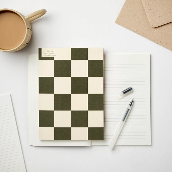 Checkerboard Notebook - A5 | Ruled & Plain | by Kinshipped - Lifestory