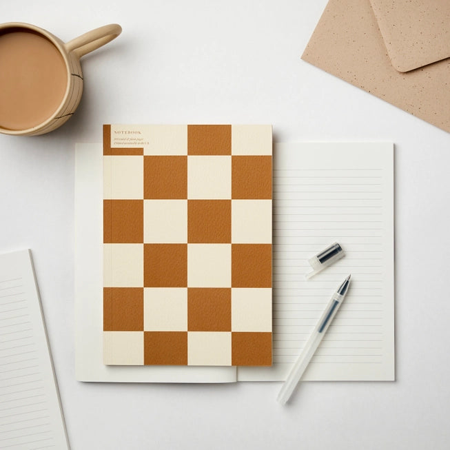 Checkerboard Notebook - A5 | Ruled & Plain | by Kinshipped - Lifestory