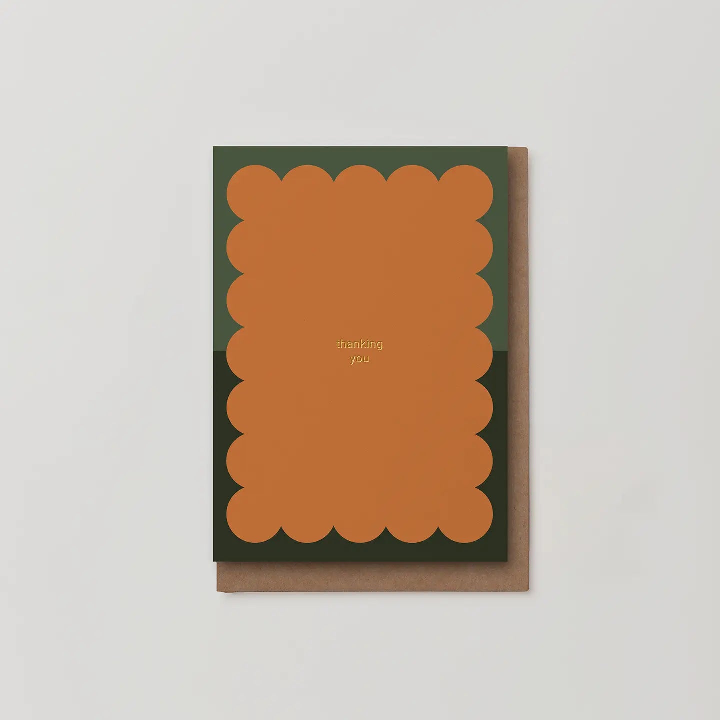 'Thanking You' Salmon Scallop Card | Blank | by Kinshipped