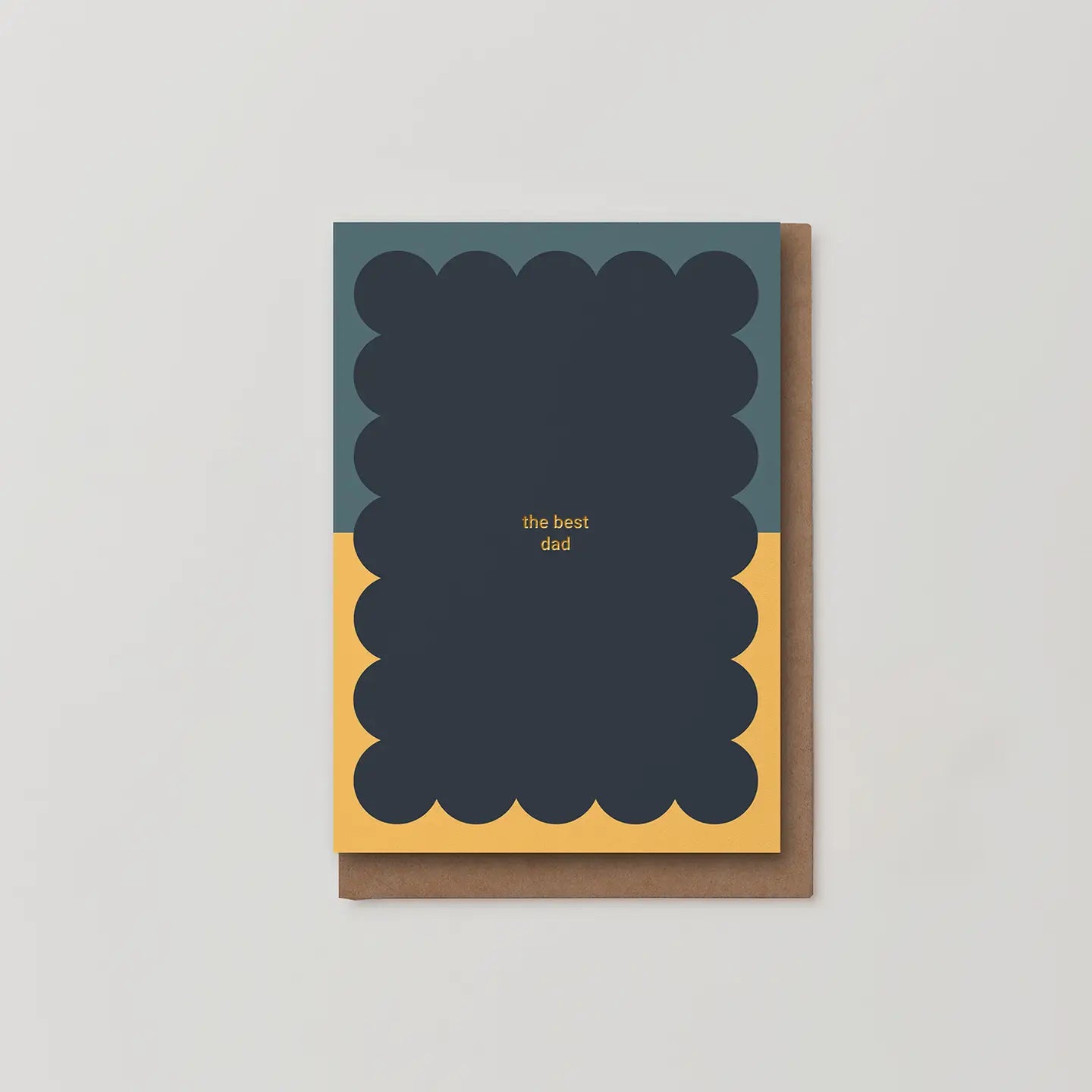 'The Best Dad' Blue Scallop Card | Blank | by Kinshipped