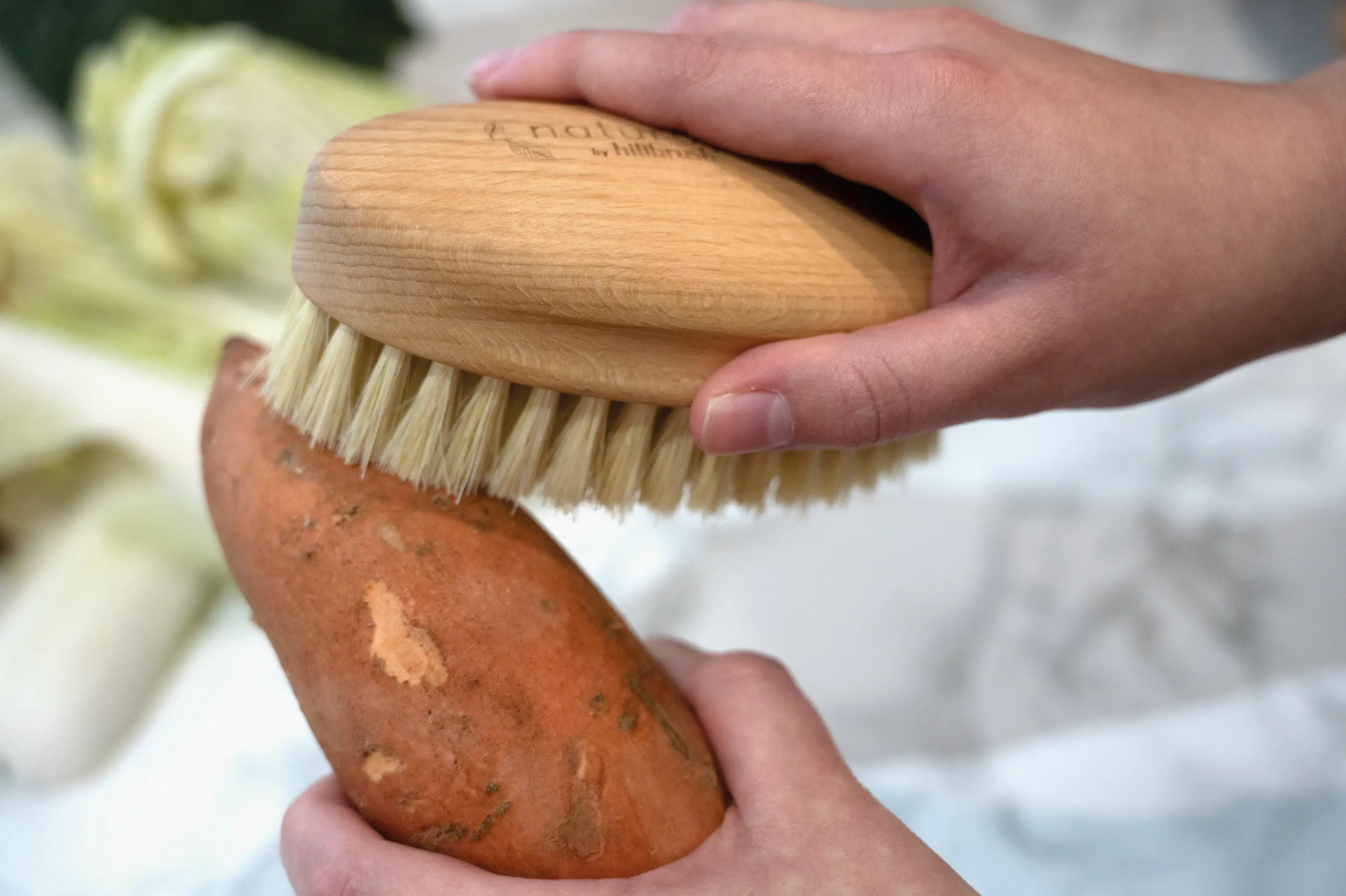 Large Vegetable Scrubbing Brush | Beechwood | by Hillbrush - Lifestory