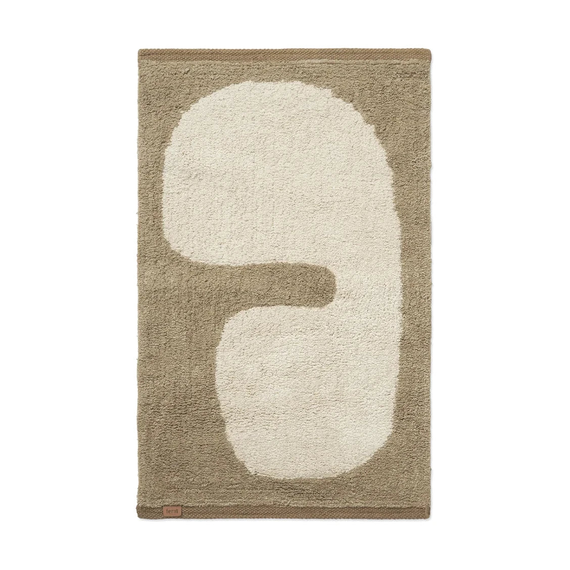 Lay Washable Mat | Dark Taupe & Off White | by ferm Living - Lifestory