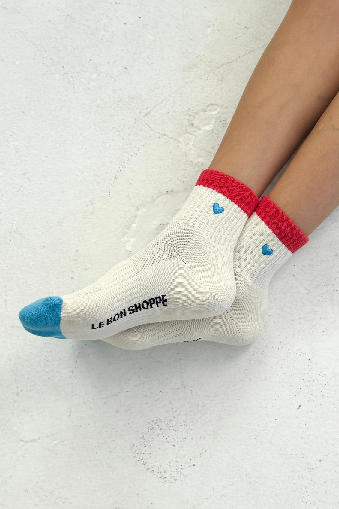 Le Bon Shoppe Embroidered Colour Block Girlfriend Socks (UK 4-8) in Various Colours - Lifestory