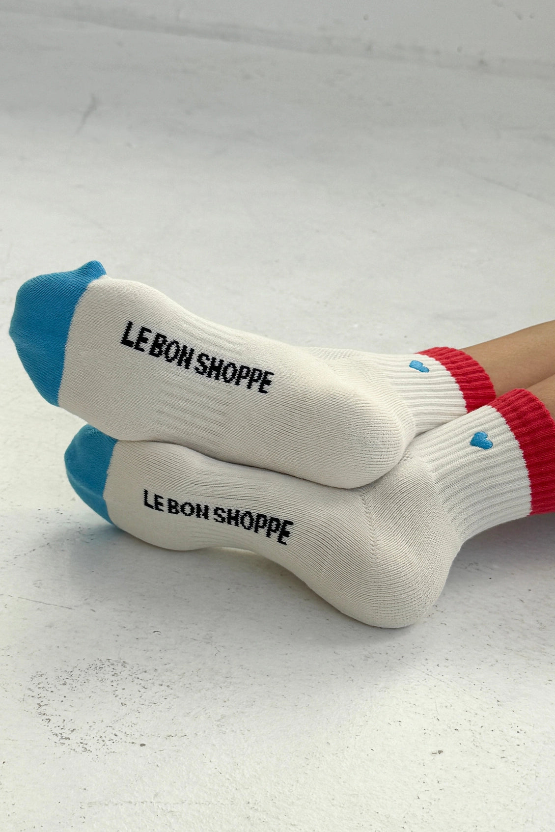 Le Bon Shoppe Embroidered Colour Block Girlfriend Socks (UK 4-8) in Various Colours - Lifestory
