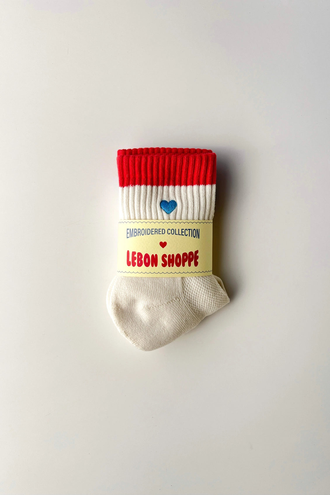 Le Bon Shoppe Embroidered Colour Block Girlfriend Socks (UK 4-8) in Various Colours - Lifestory
