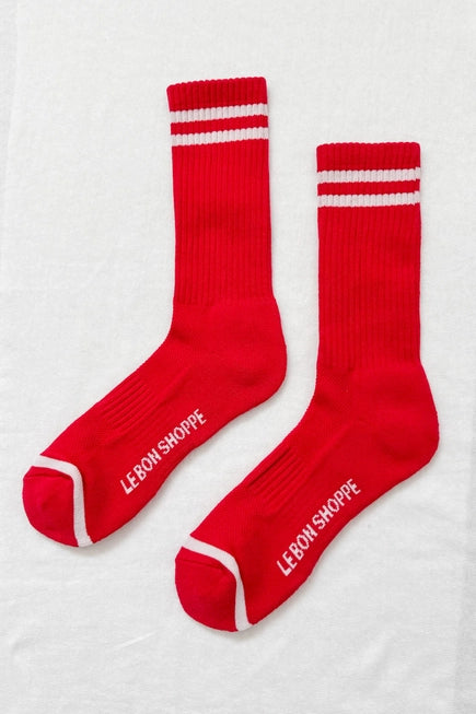 Unisex Extended Boyfriend Socks in Red by Le Bon Shoppe | Lifestory