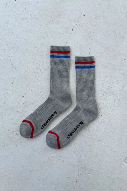 Unisex Extended Boyfriend Socks in True Grey by Le Bon Shoppe | Lifestory