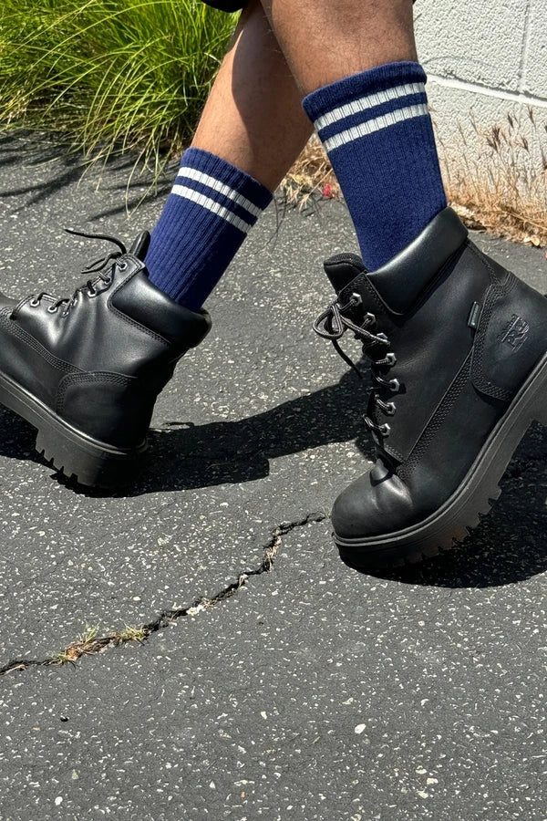 Unisex Extended Boyfriend Socks in Navy by Le Bon Shoppe