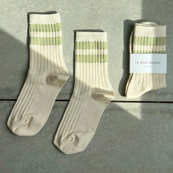 Her Socks - Varsity | Guacamole | by Le Bon Shoppe - Lifestory