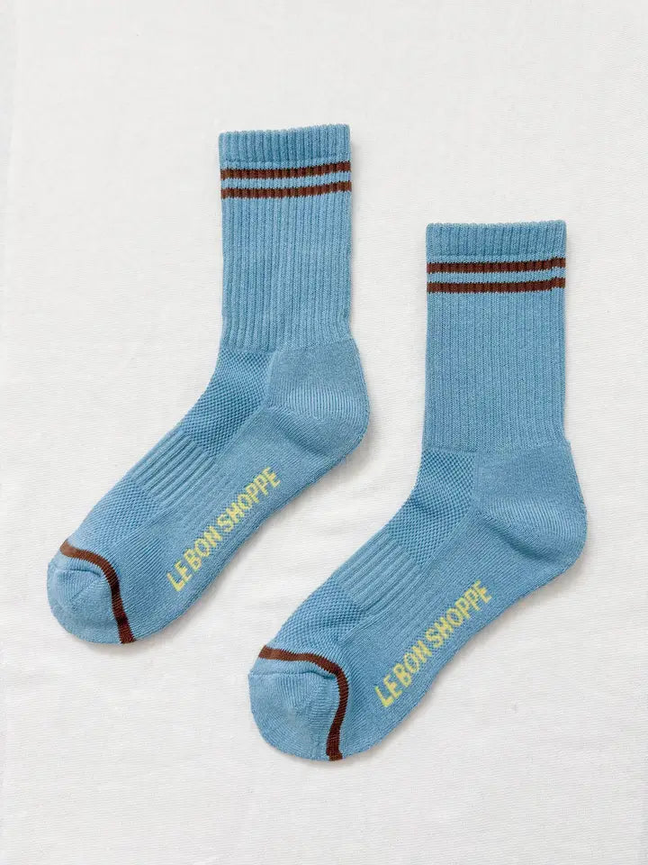Boyfriend Socks in Powder Blue by Le Bon Shoppe | Lifestory