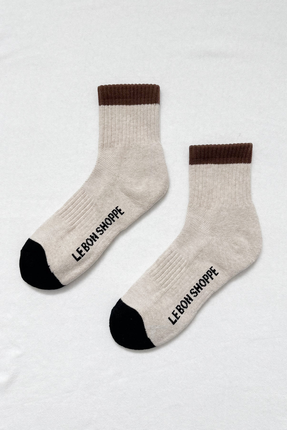Le Bon Shoppe Colour Block Girlfriend Socks (UK 4-8) in Black and Coffee