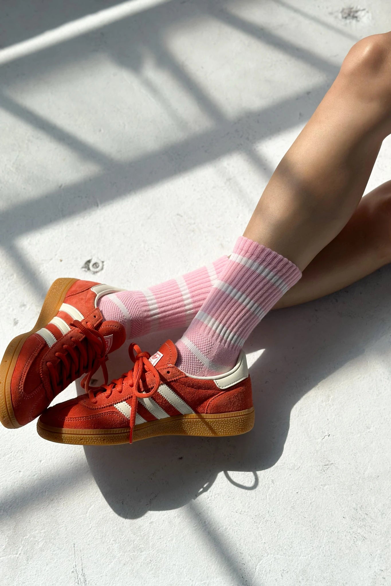 Boyfriend Socks | Pink and White Stripe | by Le Bon Shoppe - Lifestory
