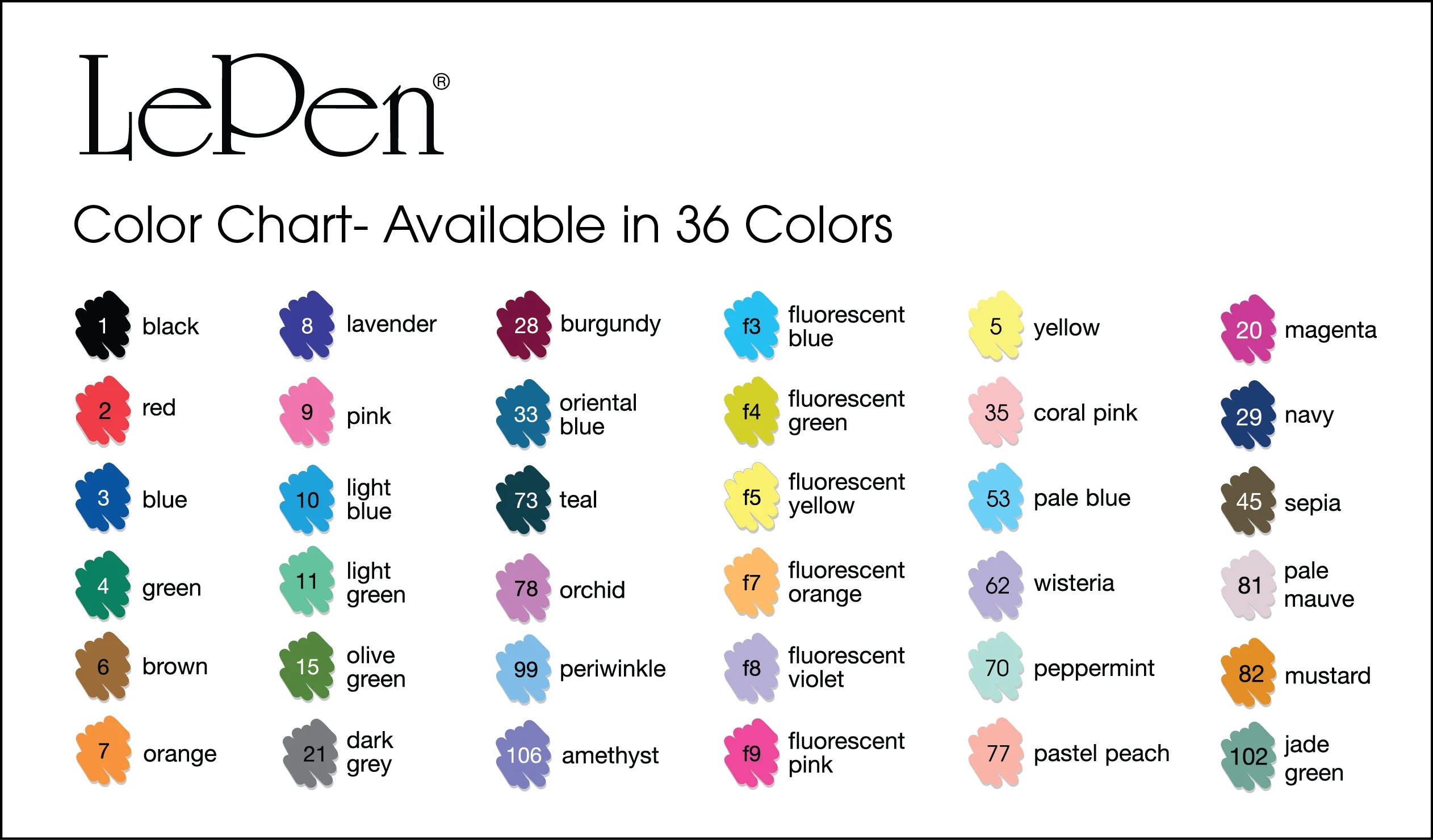 Le Pen Felt Pens - Various Colours with Superfine Nib - Lifestory