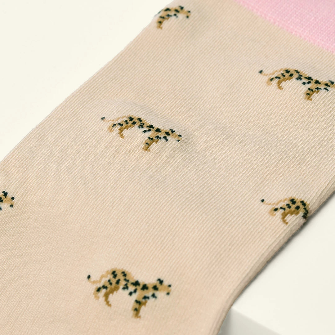 KOSI London The Leopard Bamboo Socks (UK 3-8) on a white background | Lifestory