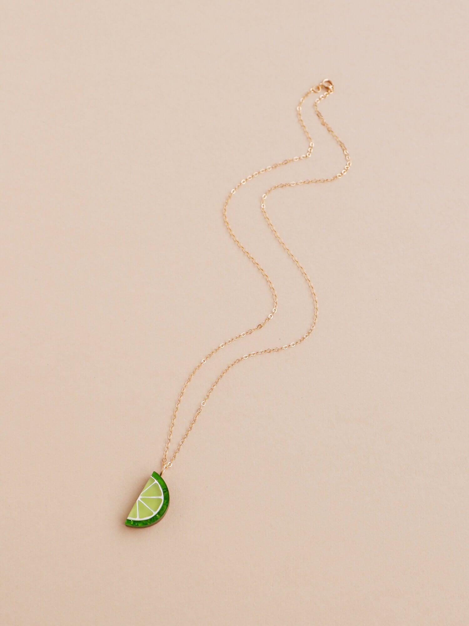 Lime Slice Necklace | Acrylic & Wood | by Wolf & Moon - Lifestory - Wolf & Moon