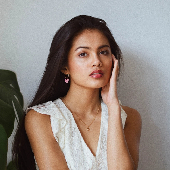 Love Grows Here Hoops | Various | Acrylic, Wood & Gold | by Pepper You - Lifestory