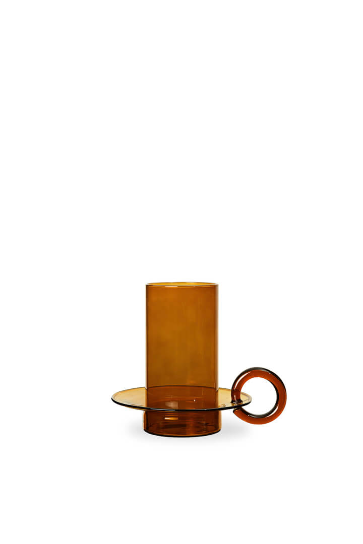 Luce Candle Holder | Amber | Glass | by ferm Living - Lifestory