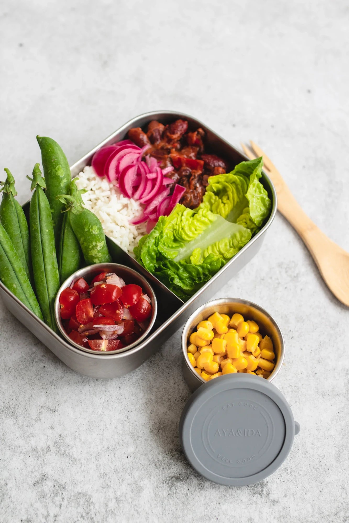 Lunch Box | 1000ml | Tropical Green | Steel & Silicone | by Aya&Ida - Lifestory - Ayaida