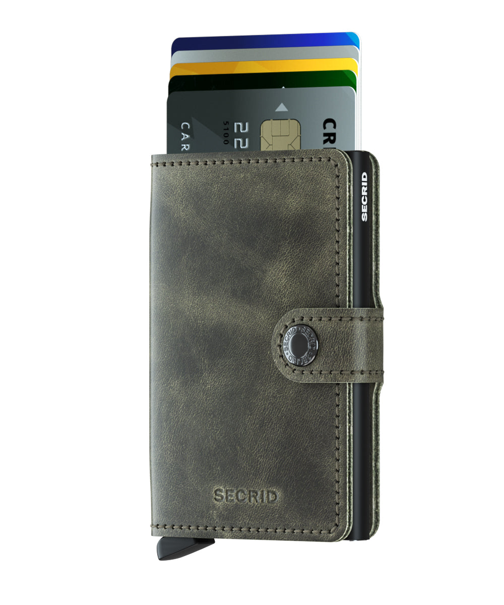 Miniwallet in Vintage Olive - Black by Secrid Wallets - Lifestory