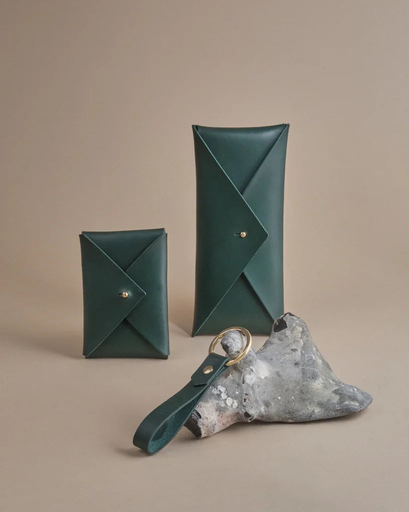 Long Leather Envelope in Forest by MW Makes