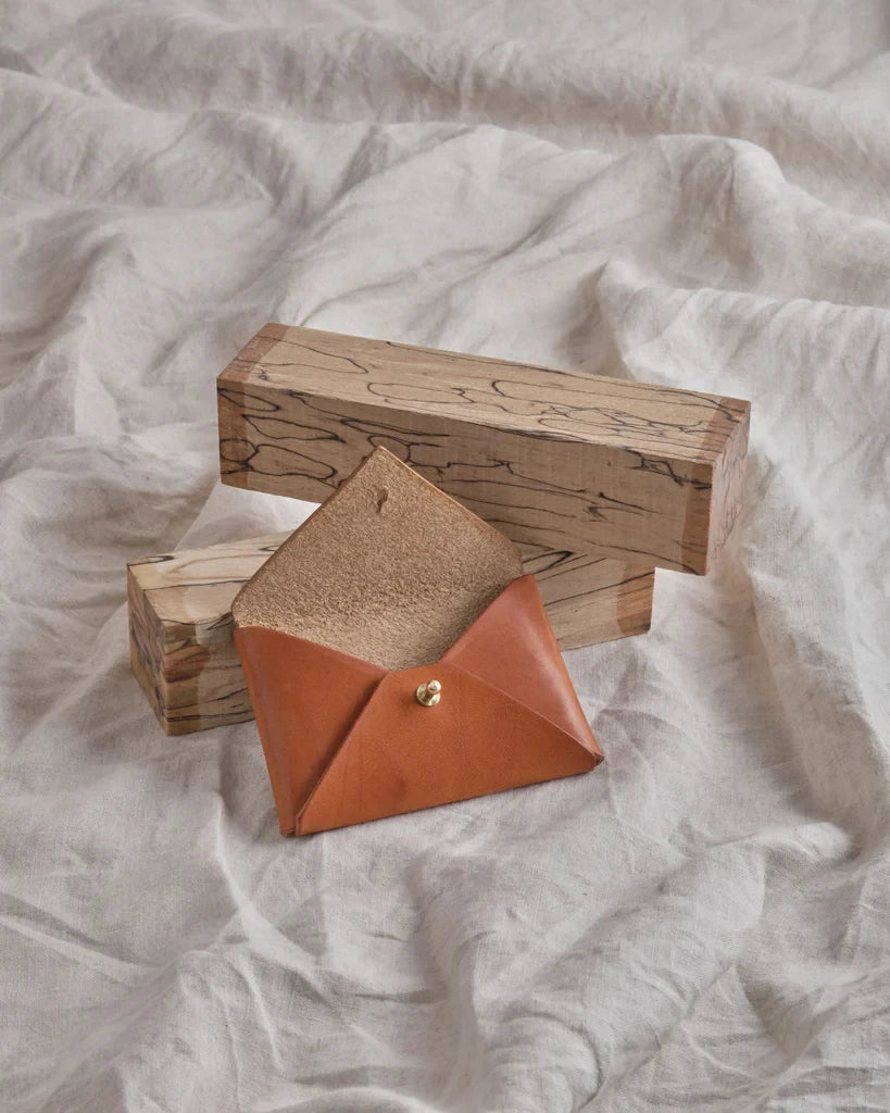 Mini Leather Envelope in Cognac by MW Makes | Lifestory