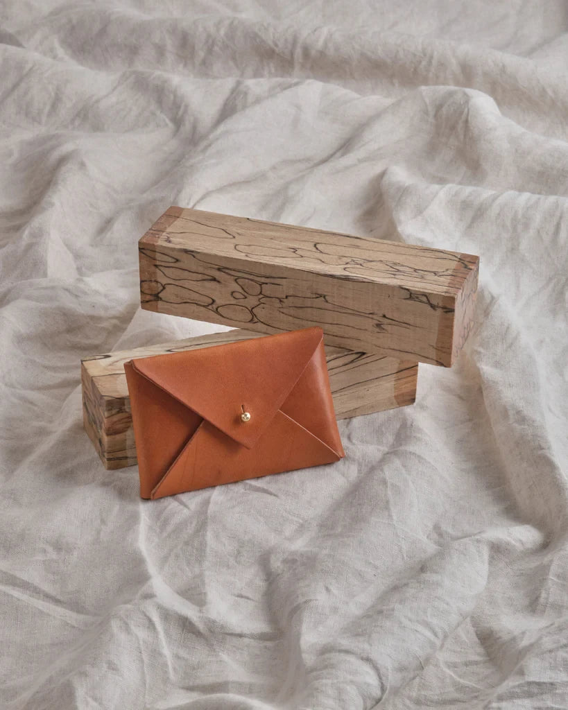 Mini Leather Envelope in Cognac by MW Makes | Lifestory