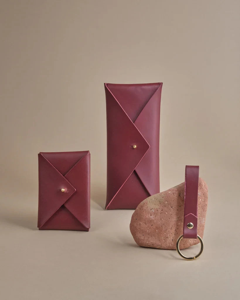 Mini Leather Envelope in Wine by MW Makes | Lifestory