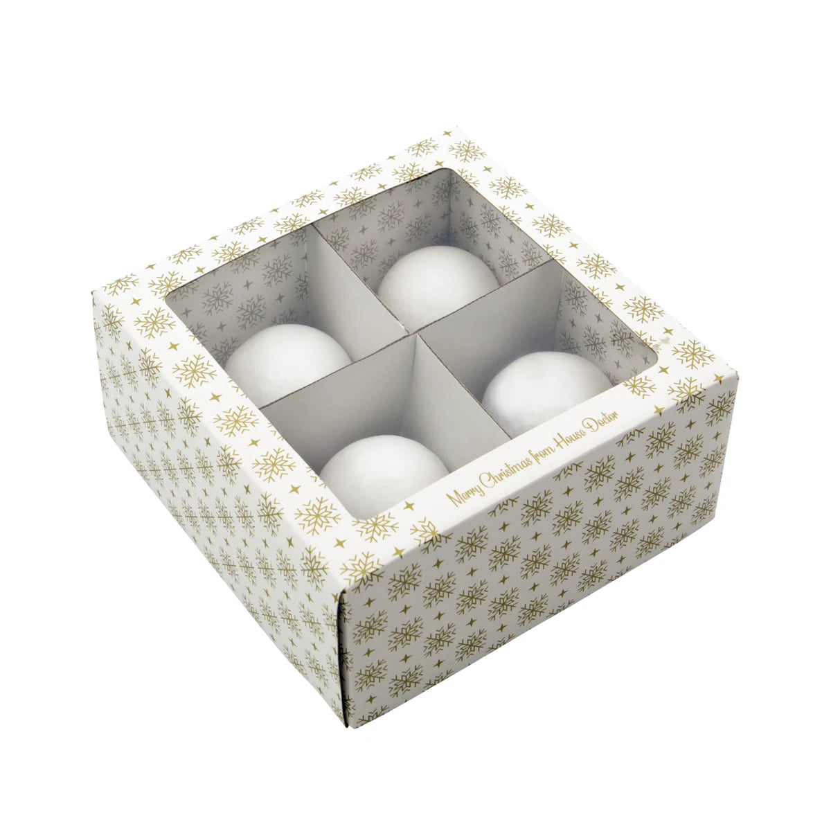 House Doctor Set of 4 'Mach' Paper Mache Hanging Ornaments - packaging example