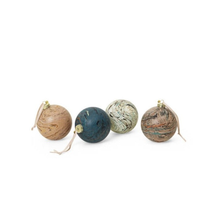 Marble Baubles - L - Set of 4 | Multi | by ferm Living - Lifestory